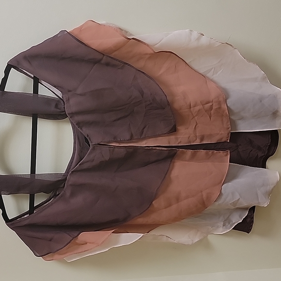 Denim 24/7 cold shoulder blouse brown and pink - Picture 3 of 5